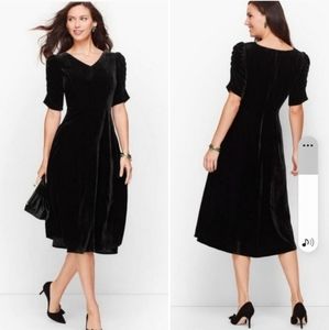 Talbots black velvet fit and flare size 12 NWT